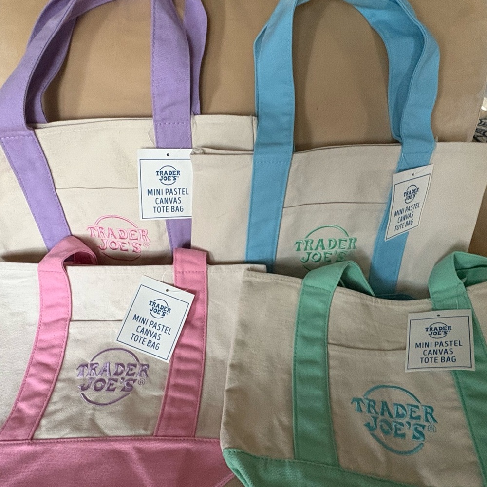 Trader Joe's Colorful Canvas Tote Bag Collection